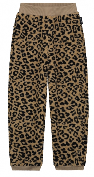 Daily Brat Fuzzy teddy leopard pants camel